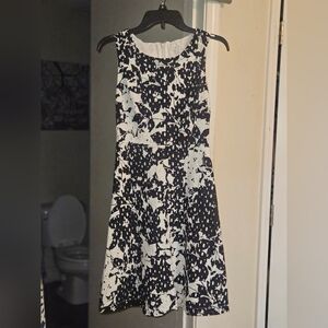 New York & Company Black and White Halter Sheath Dress